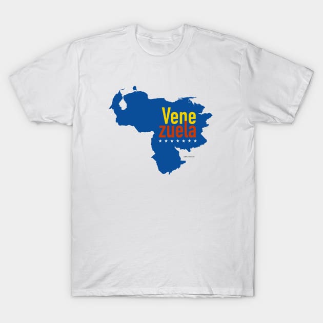 Venezuela Mapa Tricolor T-Shirt by SabasDesign